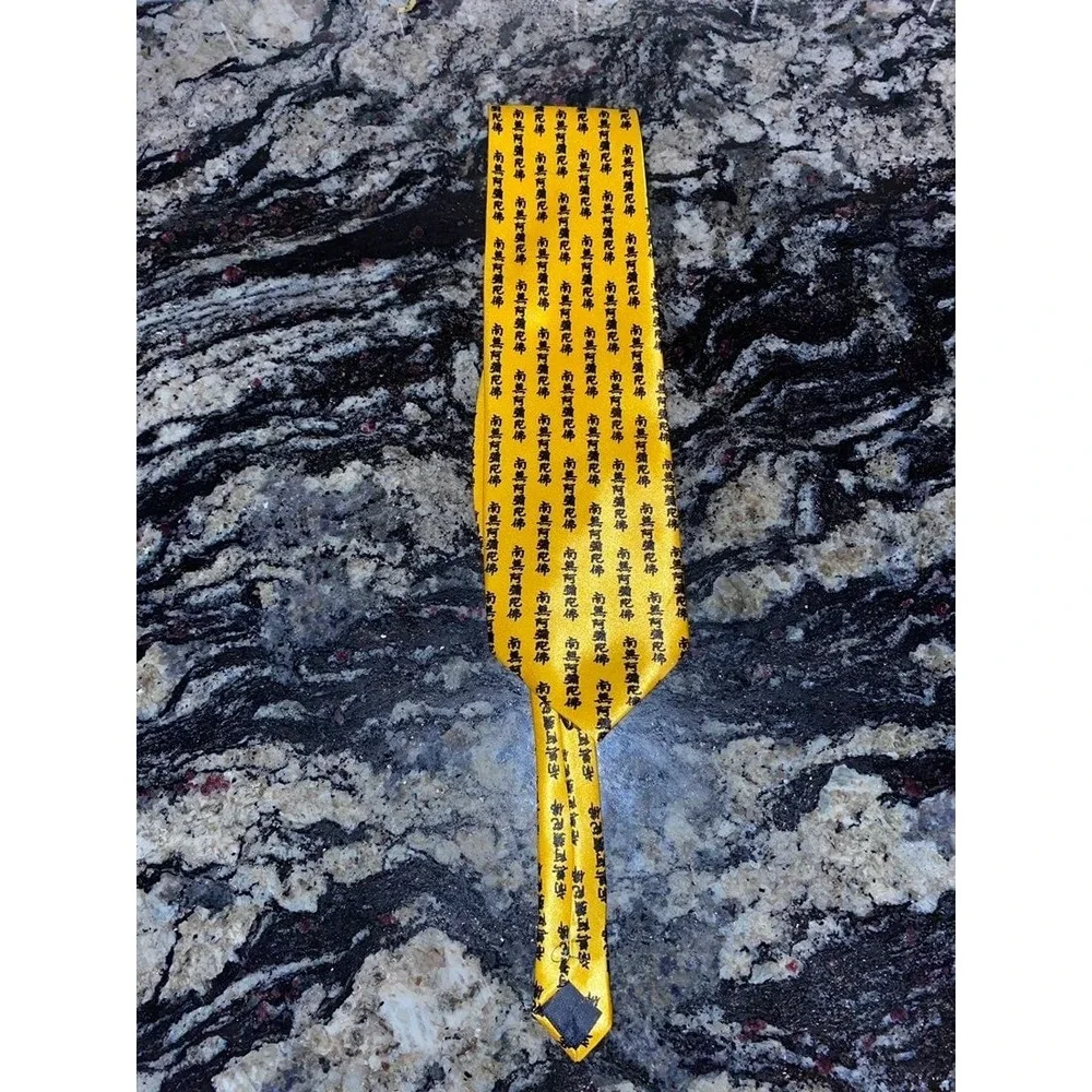 Gold City Handmade Chinese‎ lettering gold mens tie